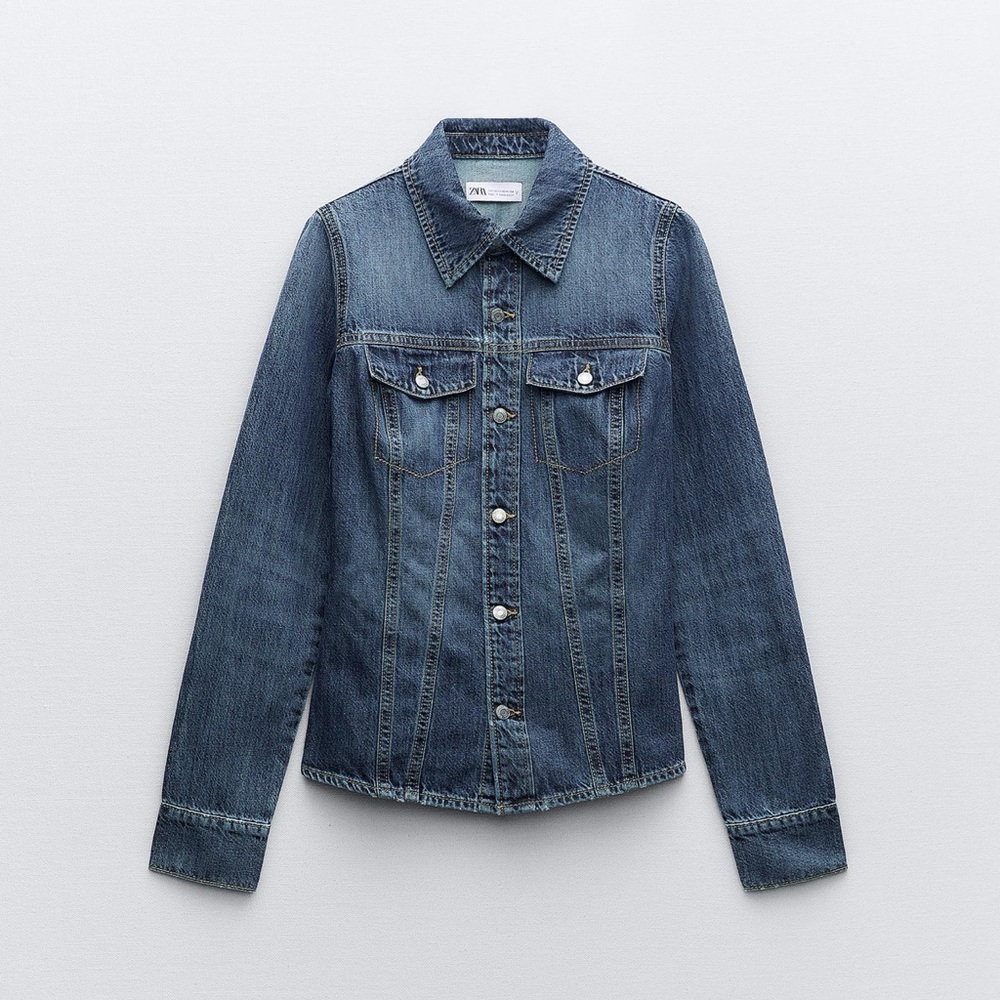 Zara TRF fitted denim shirt sz M
